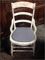 HIP HUGGER VICTORIAN SIDE CHAIR PAINTED WHITE