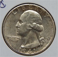 1941 S Washington Silver Quarter