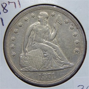 1871 Seated Liberty Silver Dollar