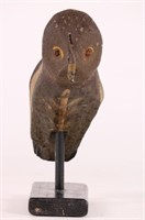 Handcarved and Painted Folk Art Owl by Unknown