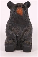 Handcarved and Painted Folk Art Black Bear Cub,