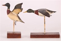 Lot of Two Miniature Flying Mallard Drakes,