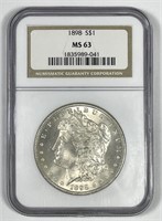 1898 Morgan Silver $1 NGC MS63