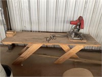 Wooden Table w/Milwaukee Abrasive Cut-Off Saw
