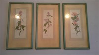 three flower prints