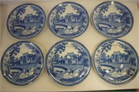 Six early C19th Rogers pearlware plates