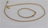 Italian sterling silver & gilt rope twist necklace