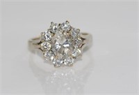 9ct white gold and CZ dress ring