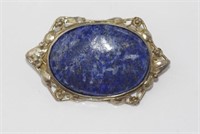 Sterling silver and lapis lazuli brooch