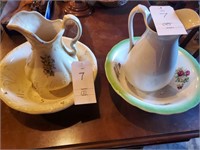 (2) Washbowls with pitcher