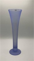 15" Lavendar Art Glass Fluted Vase