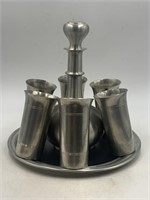 English pewter Leonard decanter with stopper has