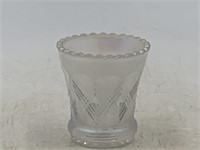 Vintage white, carnival glass toothpick holder