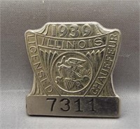 1939 Illinois Chauffer badge.