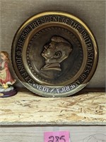 President John F. Kennedy Brass Plate