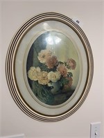 Oval Floral Wall Art + Artificial Floral