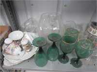 China and Glass Bowls Stemware Shelf lot