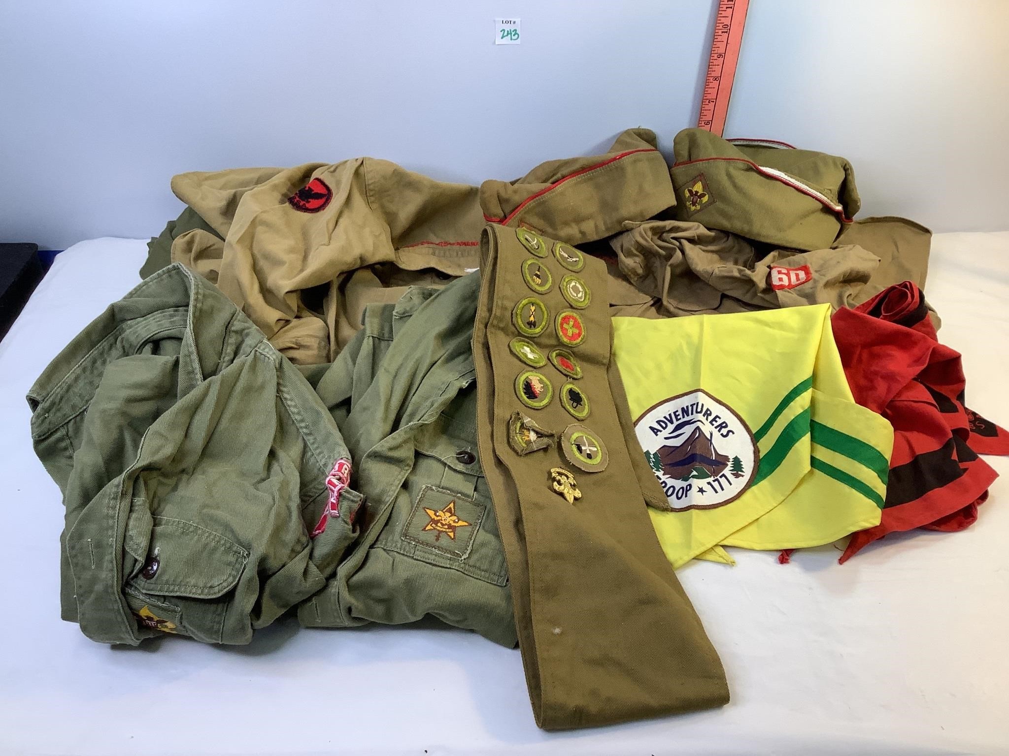 Assorted Vintage Boy Scouts Clothing & Scarves