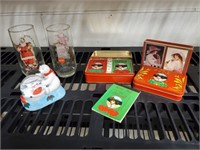Coca Cola lot, snow globe, playing cards,