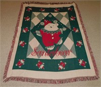 Goodwin Weavers SantaBear Fringed Tapestry/Throw