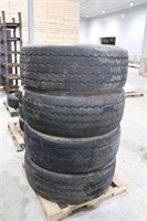4 USED 425/65R22.5 TIRES