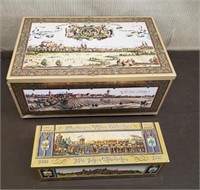 Pair of Foreign Decorative Tins