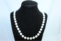 White Faux Pearl Necklace