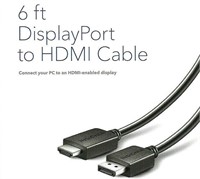 (New)INSIGNIA- 6' DISPLAYPORT-TO-HDMI CABLE -