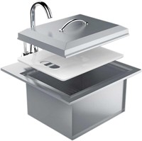 $658 SUNSTONE Commercial Sink &Lid & Cutting Board
