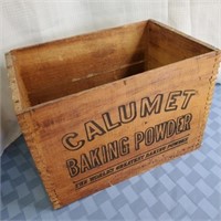Calumet baking powder wooden box