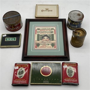 (N) Vintage Advertisement Tin Cans