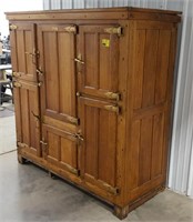 Antique McCray 6 door oak ice cabinet, self
