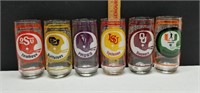 6 Vintage Team Collector's Drinking Glasses