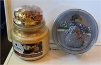 Lot of 2 Large Beautiful Holiday Candles