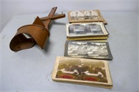 Antique Stereoscope Viewer With Plates