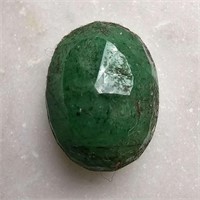 CERT 9.30 Ct Faceted Colour Enhanced Emerald, Oval