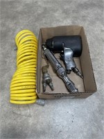 Air impact wrenches and air hose tools