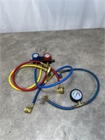 Manifold gauge and hose sets