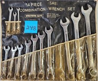 Western Auto 14 Pc. SAE Combo Wrench Set