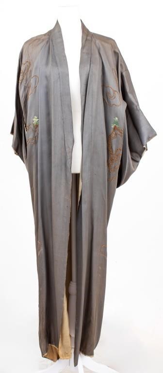 Chinese Embroidered Silk Dragon Robe