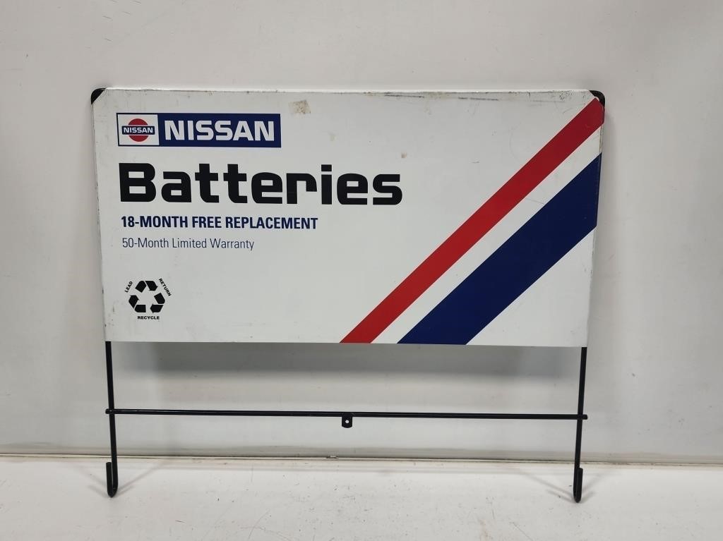 Nissan Batteries Rack Topper Sign