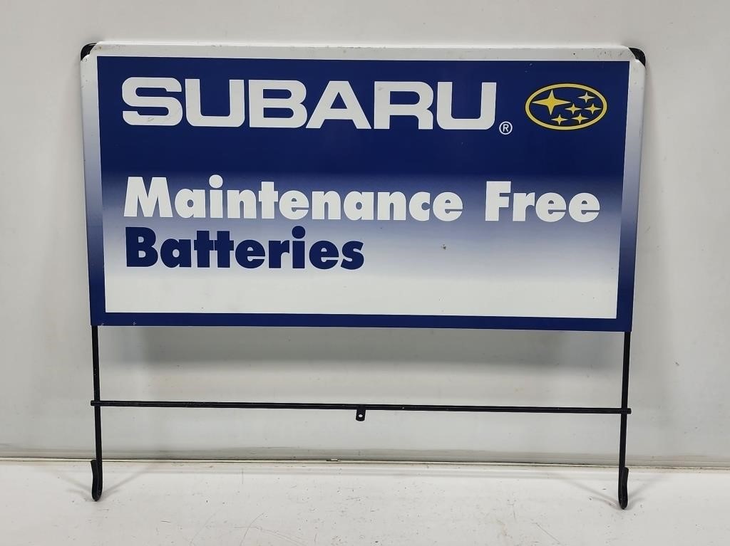 Subaru Batteries Rack Topper Sign