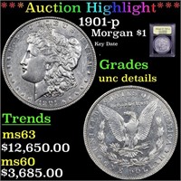 *Highlight* 1901-p Morgan $1 Graded Unc Details