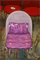 Pink cane bedroom chair
