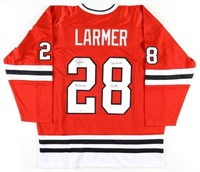 Steve Larmer Signed Jersey Inscribed "83 Calder"