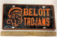 Beloit Trojans booster license plate