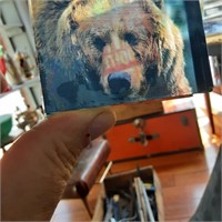 Bear in a glass block
