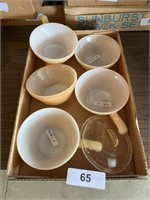 (5) Fire King Peach Luster Soup Bowls