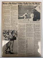 Cardinals Bob Gibson No-Hitter Newspaper article.