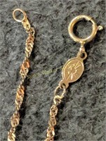 14k Gold 17.5" Necklace 1.1 Dwt